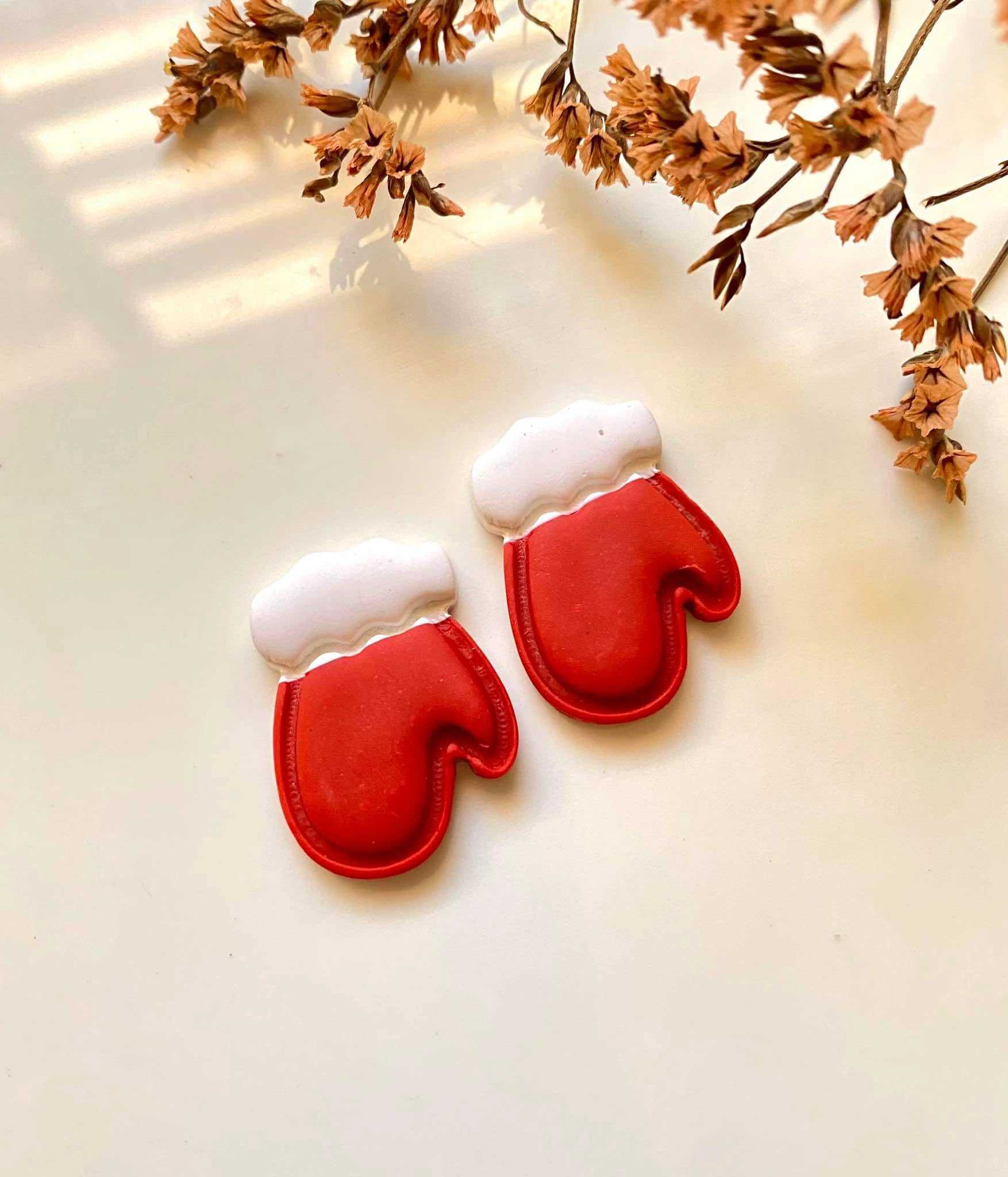 Holiday Mittens Stud Earrings